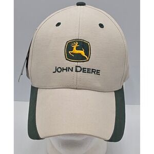 Vintage‎ Y2K Cyrk John Deere Strapback Hat Cap Tan 70 Series Combines Cap NWT